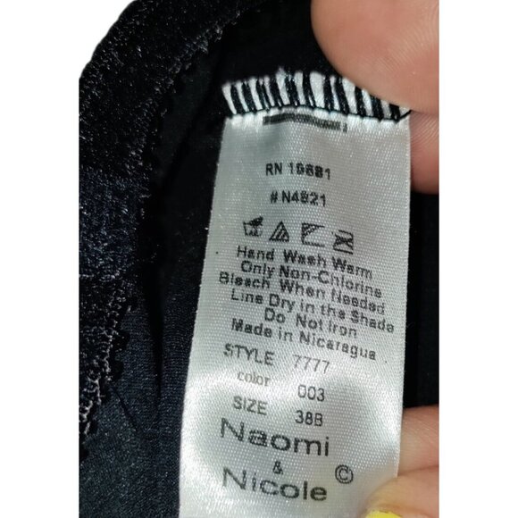 Naomi & Nicole Black Strapless Full Slip Bodysuit*Built-In Bra*38B*Shapewear*EUC - Picture 4 of 5